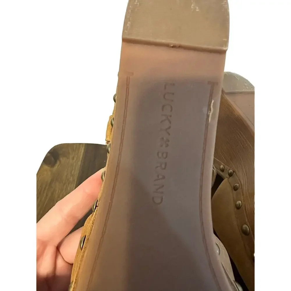 Lucky Brand Zazmini Topanga Tan‎ Dress Winter Haze Espadrille 9.5 Clog